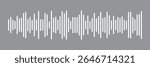  White sound wave icon vector on black background. Podcast soundwave line of voice. Record music player Icon. Mobile talk track. Sound waves for voice message. Audio wave icon.Waves of the equalizer. 