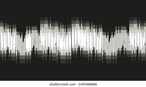 White Sound Wave on Black paper background,audio wave diagram concept,design for education and science,Vector Illustration.