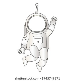 White space suit template. Spacesuit with a big helmet for an avatar or a face portrait . Astronaut clothing. Vector illustration isolated.