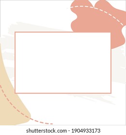 White space for text on abstract background. Pastel colors spots dotted line on a white background. Vector. Blank template quote text info design. Template for social networks stories and posts.