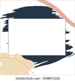 White space for text on an abstract brush stroke background. Abstract colored spots on a white background. Vector. Blank template quote text for design. Template for social networks stories and posts.