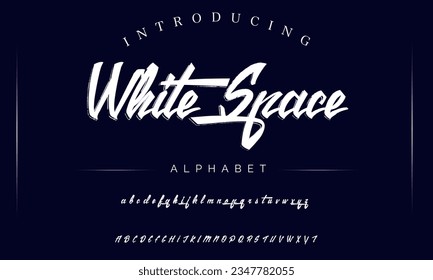 White Space Vintage Brush Font. Retro Typeface. Vector Illustration.