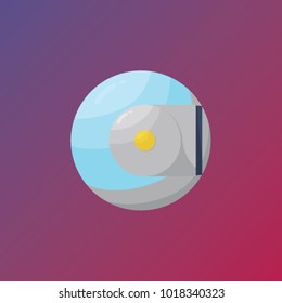 white spaceship with glass vector illustration. can use for web design with science, space and fantasy topic. spaceship of the other side earth