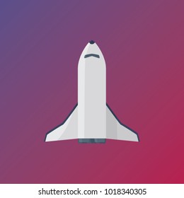 white spaceship like rocket vector illustration. can use for web design with science, space and fantasy topic. spaceship of the other side earth