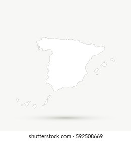 White Spain Map Illustration