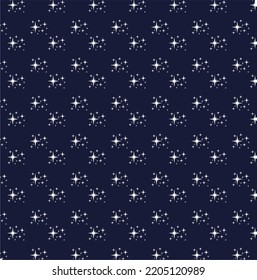 Patrón de las estrellas de la aguja blanca sobre fondo azul marino
