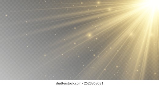 White sparkles.Bright star.Glow burst.Rays of the sun on a transparent background.