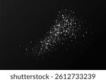 White sparkling stars, shiny particles light effect, transparent flying stardust texture