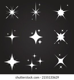 White sparkling and twinkling symbols vector. The set of original vector stars sparkle icon. Bright stars icon Vector collection. 