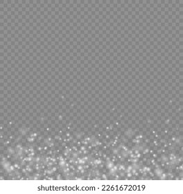 White sparks glitter special blur bokeh effect. Sparkling magical dust particles. Star burst with sparkles. Lens flare light sparkle, shiny glittering glow stars. Defocused Christmas background vector