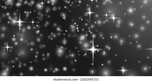 White sparks glitter special blur bokeh effect. Star burst with sparkles. Sparkling magical dust particles. Defocused Christmas background. Lens flare light sparkle, shiny glittering glow stars vector