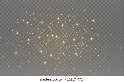 White sparks glitter special light effect. Vector sparkles on transparent background. Christmas abstract pattern. Sparkling magic dust particles