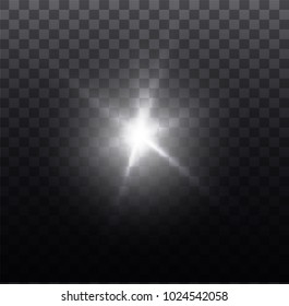White sparks glitter special light effect. Vector sparkles on transparent background. Christmas abstract pattern. Sparkling magic dust particles