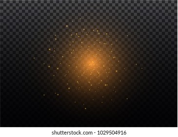 White sparks glitter special light effect. Vector sparkles on transparent background. Christmas abstract pattern. Sparkling magic dust particles