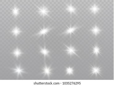 White sparks glitter special light effect. Vector sparkles on transparent background. Christmas abstract pattern. Sparkling magic dust particles