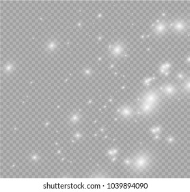 White sparks glitter special light effect. Vector sparkles on transparent background. Christmas abstract pattern. Sparkling magic dust particles