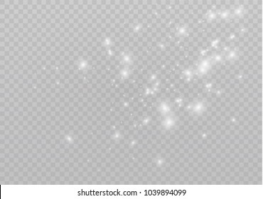 White Sparks Glitter Special Light Effect. Vector Sparkles On Transparent Background. Christmas Abstract Pattern. Sparkling Magic Dust Particles