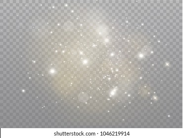 White sparks glitter special light effect. Vector sparkles on transparent background. Christmas abstract pattern. Sparkling magic dust particles