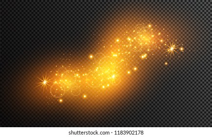 White sparks glitter special light effect. Vector sparkles on transparent background. Christmas abstract pattern. Sparkling magic dust particles