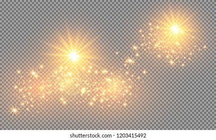 White sparks glitter special light effect. Vector sparkles on transparent background. Christmas abstract pattern. Sparkling magic dust particles
