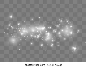 White sparks glitter special light effect. Vector sparkles on transparent background. Christmas abstract pattern. Sparkling magic dust particles