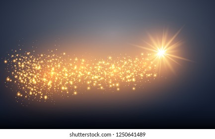White sparks glitter special light effect. Vector sparkles on transparent background. Christmas abstract pattern. Sparkling magic dust particles