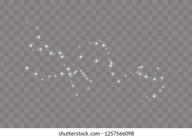 White sparks glitter special light effect. Vector sparkles on transparent background. Christmas abstract pattern. Sparkling magic dust particles
