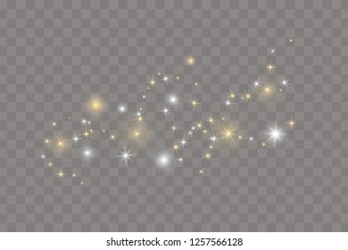 White sparks glitter special light effect. Vector sparkles on transparent background. Christmas abstract pattern. Sparkling magic dust particles