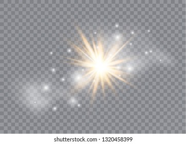 White sparks glitter special light effect. Vector sparkles on transparent background. Sparkling magic dust particles. 