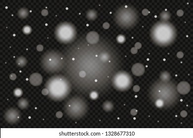 White sparks glitter special light effect. Vector sparkles on transparent background. Christmas abstract pattern. Sparkling magic dust particles 