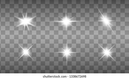 White sparks glitter special light effect. Vector sparkles on transparent background. Christmas abstract pattern. Sparkling magic dust particles