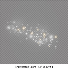 White sparks glitter special light effect. Vector sparkles on transparent background. Christmas abstract pattern. Sparkling magic dust particles