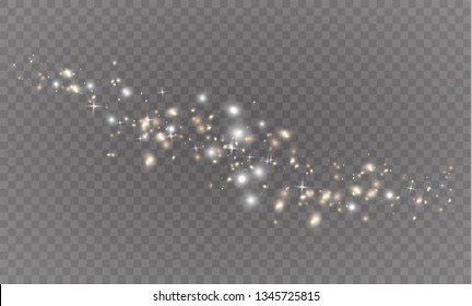 White sparks glitter special light effect. Christmas abstract pattern. Sparkling magic dust particles