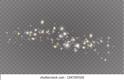 White sparks glitter special light effect. Christmas abstract pattern. Sparkling magic dust particles