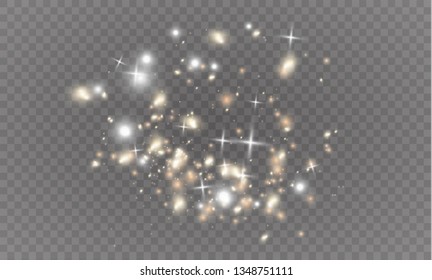 White sparks glitter special light effect. Christmas abstract pattern. Sparkling magic dust particles
