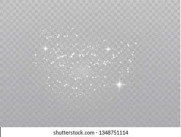 White sparks glitter special light effect. Christmas abstract pattern. Sparkling magic dust particles