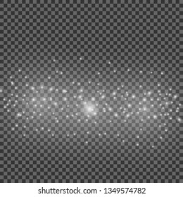 White sparks glitter special light effect. Christmas abstract pattern. Sparkling magic dust particles 