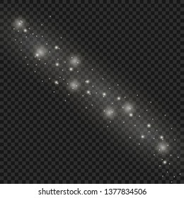 White sparks glitter special light effect. Christmas abstract pattern. Sparkling magic dust particles
