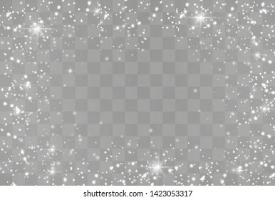 White sparks glitter special light effect. Christmas abstract pattern. Sparkling magic dust particles