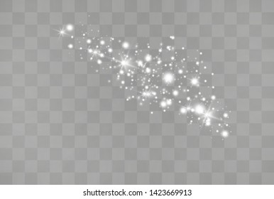 White sparks glitter special light effect. Christmas abstract pattern. Sparkling magic dust particles
