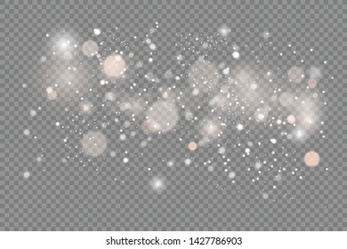 White Sparks Glitter Special Light Effect. Vector Sparkles On Transparent Background. Christmas Abstract Pattern. Sparkling Magic Dust Particles