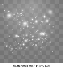 White sparks glitter special light effect. Christmas abstract pattern. Sparkling magic dust particles