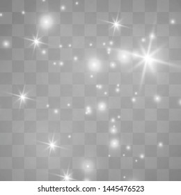 White sparks glitter special light effect. Christmas abstract pattern. Sparkling magic dust particles