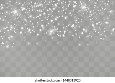 White sparks glitter special light effect. Christmas abstract pattern.