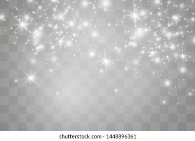 White sparks glitter special light effect. Christmas abstract pattern. Sparkling magic dust particles