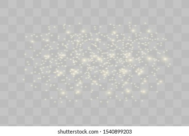 White sparks glitter special light effect. Vector sparkles on transparent background. Christmas abstract pattern. Sparkling magic dust particles 