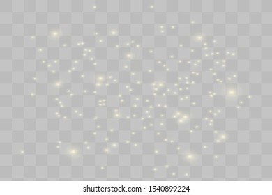 White sparks glitter special light effect. Vector sparkles on transparent background. Christmas abstract pattern. Sparkling magic dust particles 