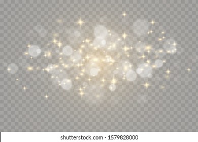 White sparks glitter special light effect. Vector sparkles on transparent background. Christmas abstract pattern. Sparkling magic dust particles