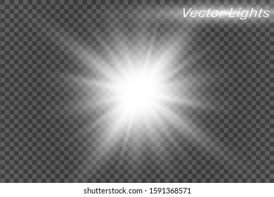 White sparks glitter special light effect. Vector sparkles on transparent background. Christmas abstract pattern. Sparkling magic dust particles