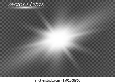 White sparks glitter special light effect. Vector sparkles on transparent background. Christmas abstract pattern. Sparkling magic dust particles